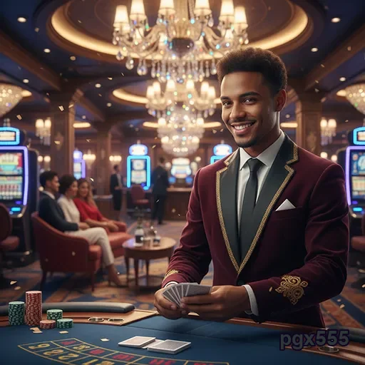 Jogador desfrutando de jogos de mesa VIP no pgx555